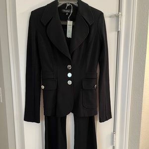 Cache Contour Collection New with Tags Black Jacket with Pants-Suit